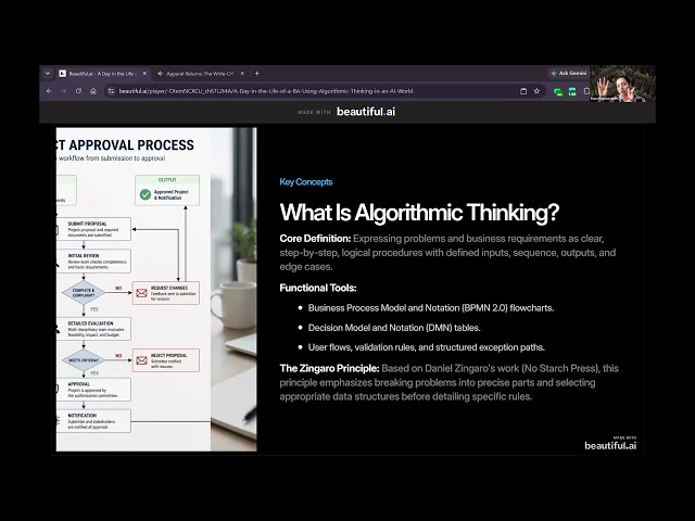 A Day in the Life of a BA using Algorithmic Thinking
