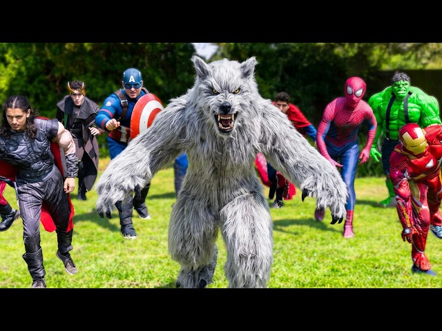 Superheroes VS Werewolf - Squid Game!