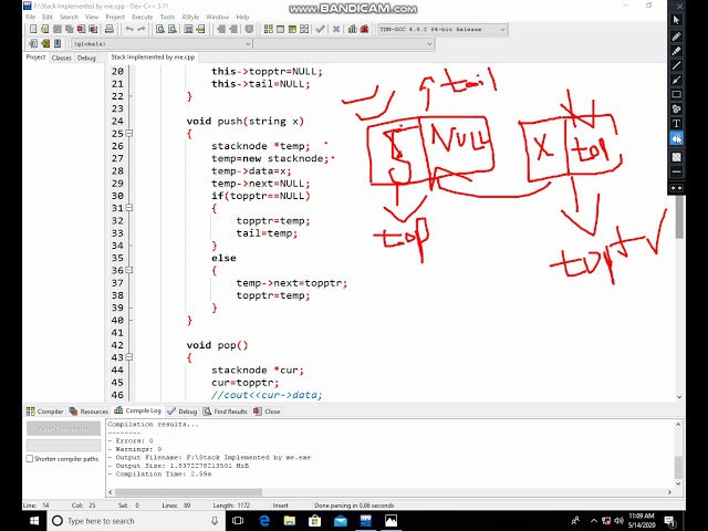 Stack implementation Pt 2