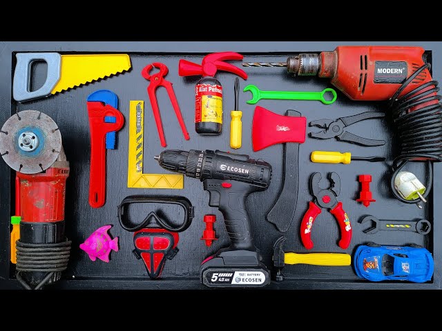 Collection of Repair Tools, Electric Drill, Electric Saw, Hammer With Wriench, Pliers, Hacksaw