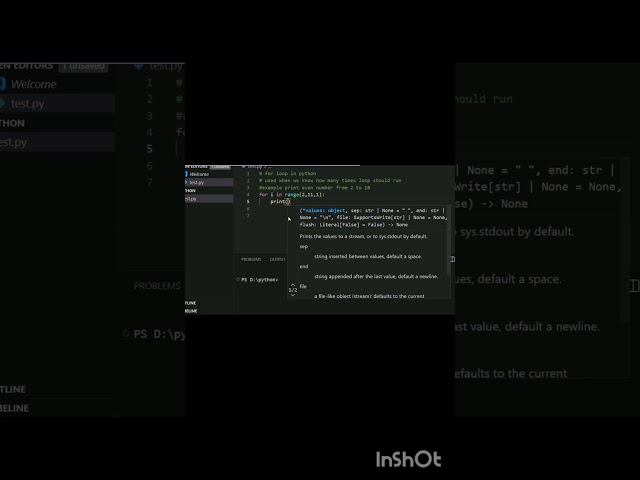 for loop in python#learnpython #pythonprogramming #pythonforbeginners