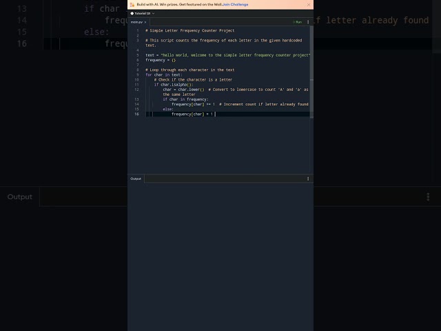 Python Project 8  - Letter Frequency Counter #python3 #coding  #pythontutorial #codingtutorial