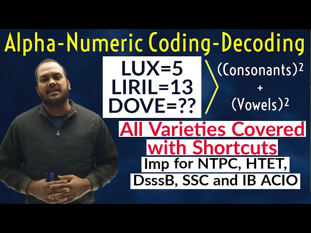 Alphanumeric Coding Decoding Full Concept // Imp for IB ACIO, HTET, NTPC
