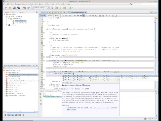 Swing Programs in NetBeans