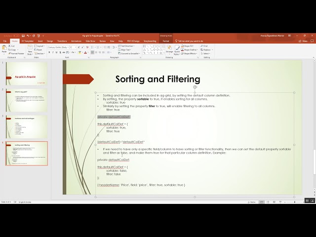 Ag-grid angular - Sorting and Filtering