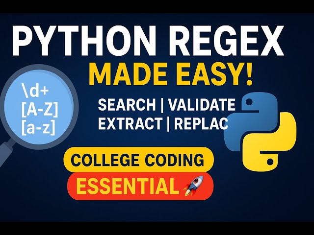 🚀  Python Regular Expressions Made Simple | Advanced String Matching (Not Class 11/12 CBSE)