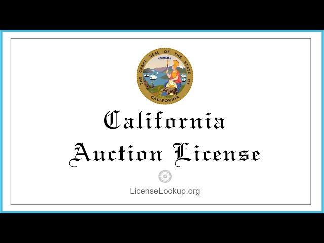 California Auction License - What You need to get started #license #California