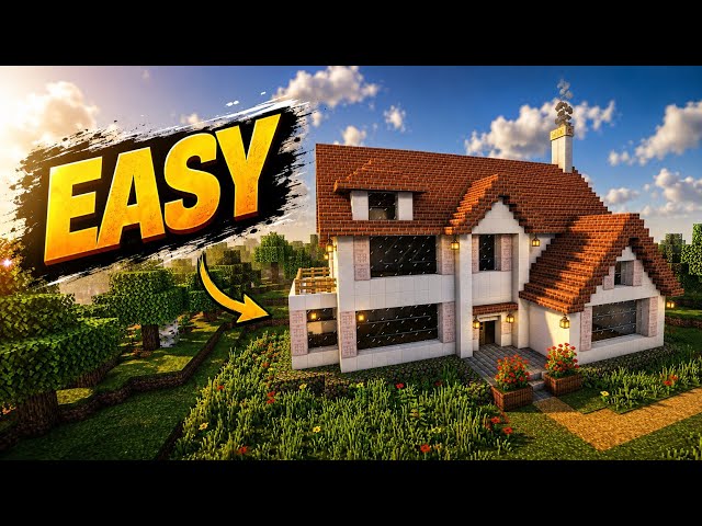Easy Minecraft Survival House Tutorial | Beautiful Modern Wooden House (Step by Step)