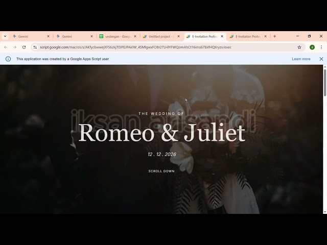 Bikin Undangan Digital dengan gemini appscript maker lengkap dengan panduan