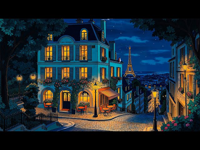 a peaceful night in the 1950s with oldies playing in another room for chilling