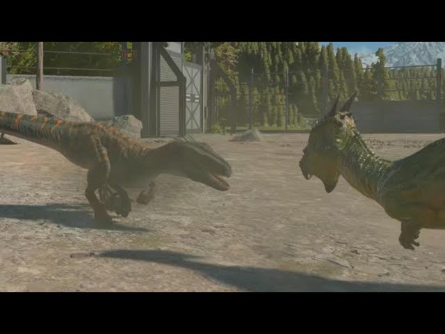 Jurassic World Evolution 3: Dracorex pair vs Velociraptor pair