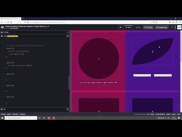 Border Radius in CSS | Rounded Corners with CSS Border Radius and creating shapes with border radius