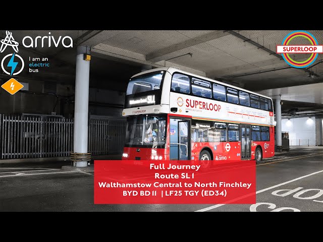 Full Journey | Route SL1 to North Finchley | Brand New BYD BD11 ⚡| ED34 (LF25 TGY)