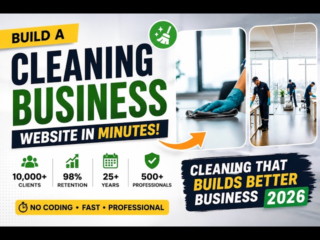 Build a Professional Cleaning Business Website in Minutes! | WordPress 2026| ELEMENTOR|TEMPLATE FREE