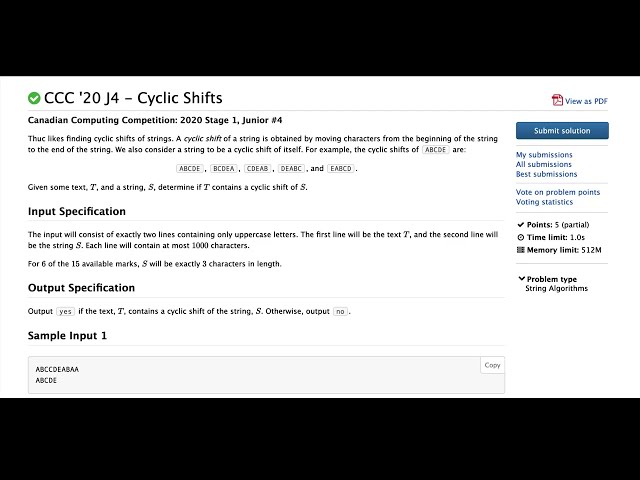 J4 Cyclic Shifts Python Solution