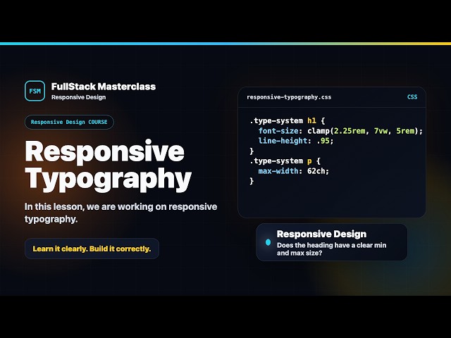 Responsive Typography Explained | FullStack Masterclass Responsive Design Course