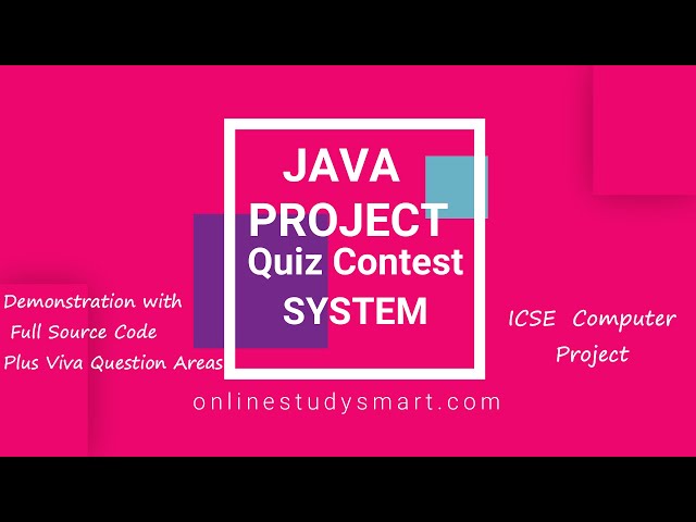 How to create a Quiz Contest Application with Java for Class 10 ICSE Java Project | Full Source Code