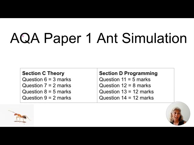 AQA A Level Computer Science Paper 1 Skeleton Code Ant Simulation Overview
