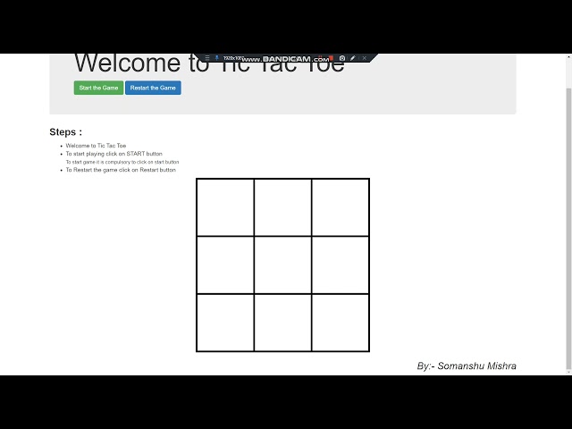 Make Tic Tac Toe Game in 20 Min | Using HTMl , CSS , JS