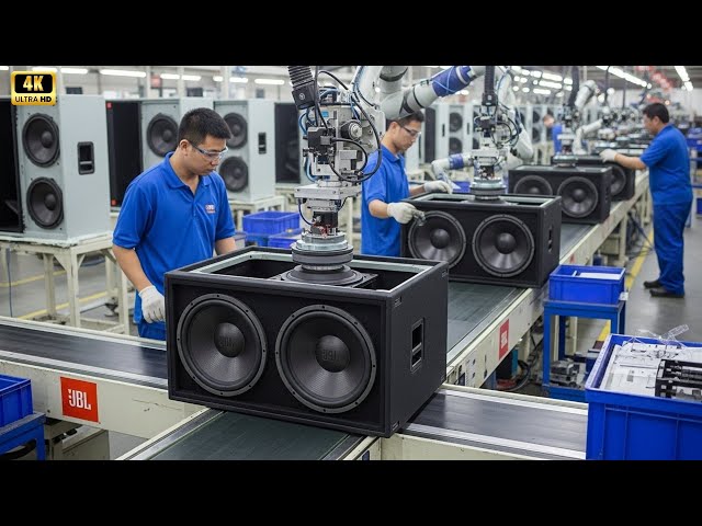 Inside the JBL factory: manufacturing process of the JBL MRX525 speakers (Price: $1,100 - $1,250)