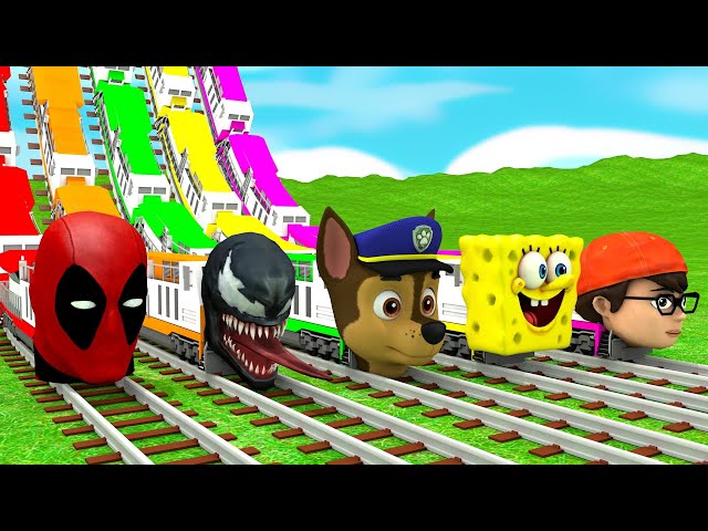 TRANSPORTING PIXAR CARS & FRUITS WITH COLORED & JOHN DEERE vs CLAAS vs TRACTORS - BeamNG.drive #984