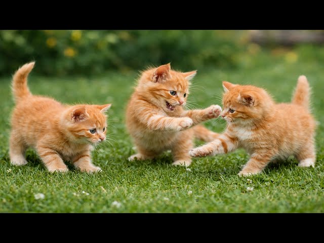 🐱🌿Playful Kittens Playing on Green Grass | Cute Cat Videos | Relaxing Cat Sounds