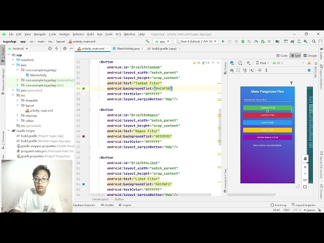 tutorial membuat desain form setting pada Android studio menggunakan linear layout 