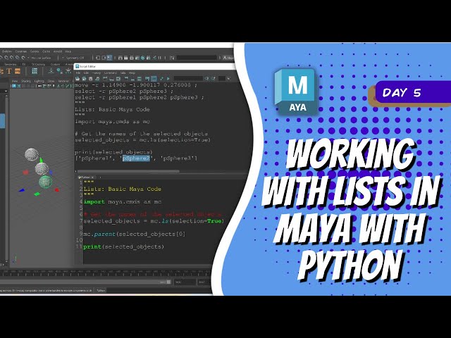 Day 6 - Working with Lists in Maya with Python | Maya 30 Day Introduction to Python