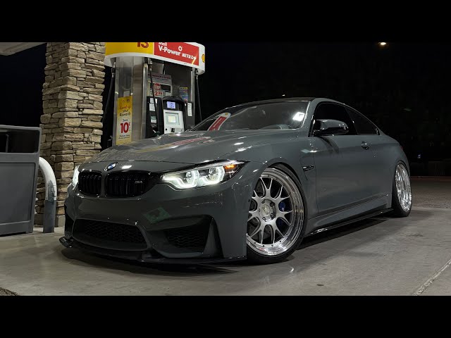 Slammed Grigio Medio F82 M4 on BBS LM-Rs Walk Around!