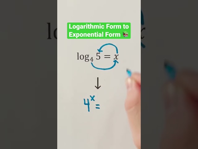 Logarithmic Form to Exponential Form 📚 #Shorts #algebra #math #maths #mathematics #education