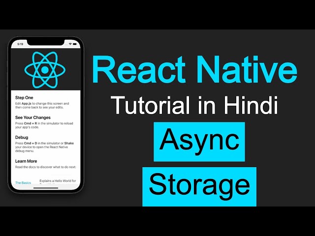 React Native tutorial in Hindi #64 async storage