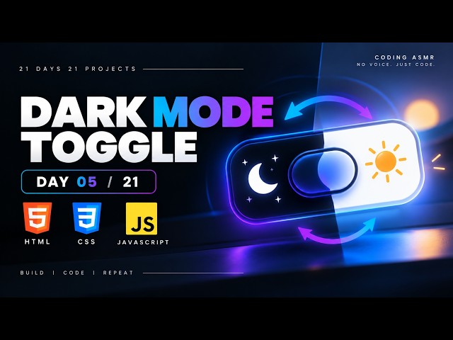 Coding a Dark Mode Toggle From Scratch 🎧🌙 | HTML CSS JavaScript