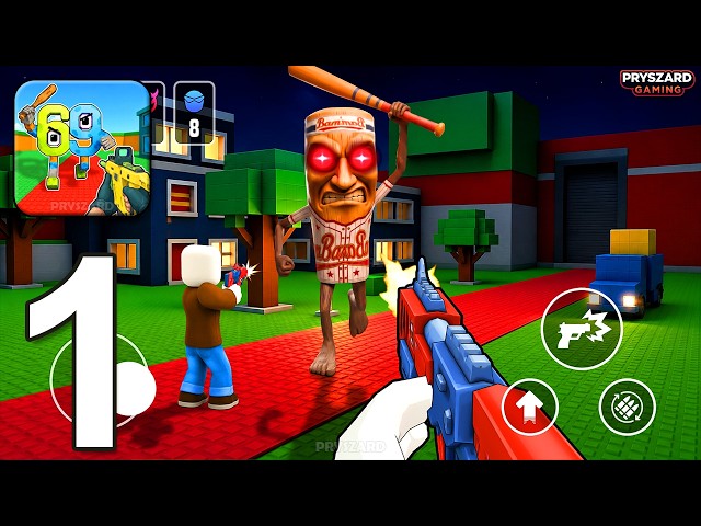 Monster Survival: Blox Shooter - Gameplay Walkthrough Part 1 - FPS Survival Game (iOS, Android)
