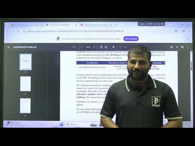 CSIR-NET JUNE-2026 Answer Key Released | D PHYSICS |
