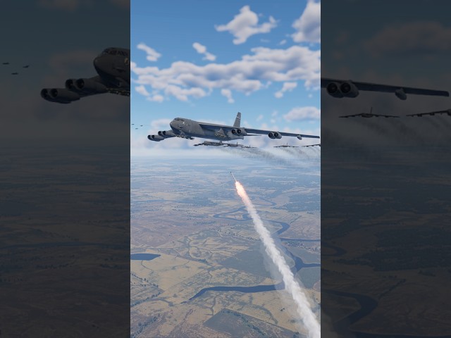B-52H Stratofortress Bomber Formation Targeted by Surface-to-Air Missile