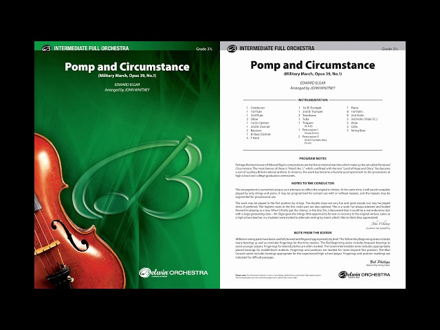 Pomp and Circumstance, arr. John Whitney – Score & Sound