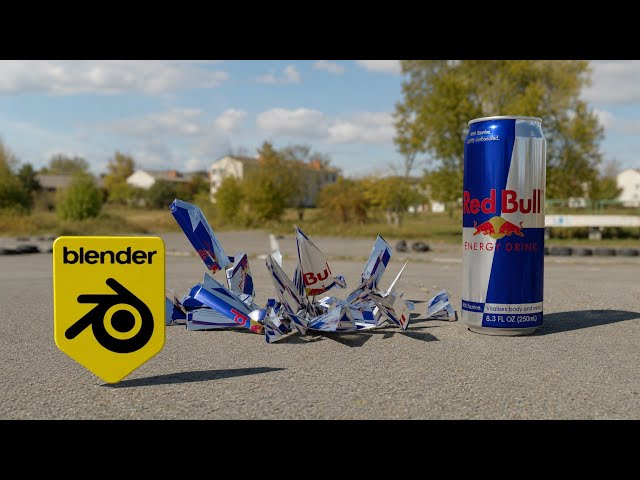 Realistic Red Bull Crush VFX in Blender | CGI Destruction Tutorial 🔥