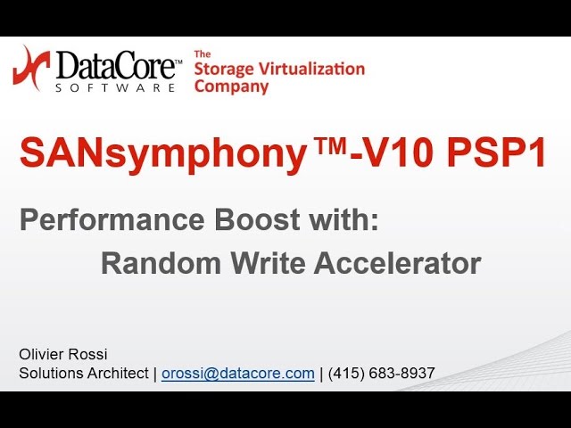 DataCore Webinar Series   Random Write Accelerator