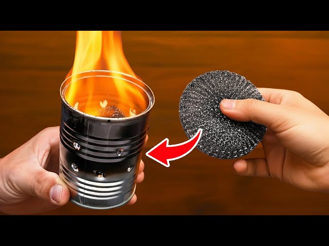 DIY Mini Stove from Iron Foam and Tin Cans – No Gas or Firewood Needed! Free Heating Energy at Home