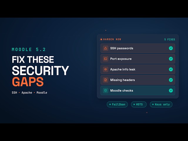 Moodle Security: Automatic Updates & SSH Hardening