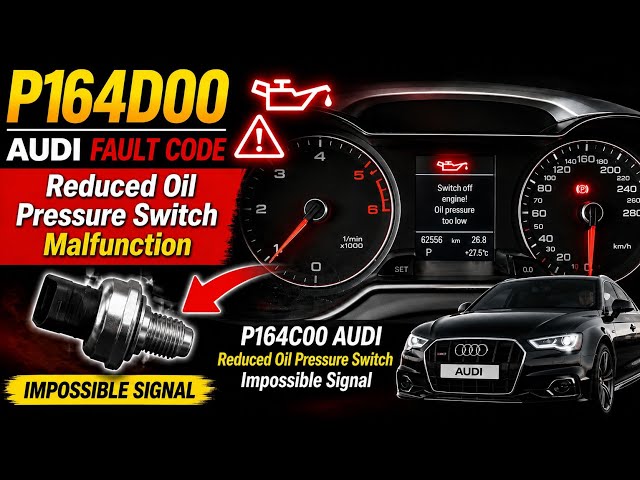 P164D00 Audi Fault Code | Reduced Oil Pressure Switch Malfunction | P164C00 Impossible Signal Fix