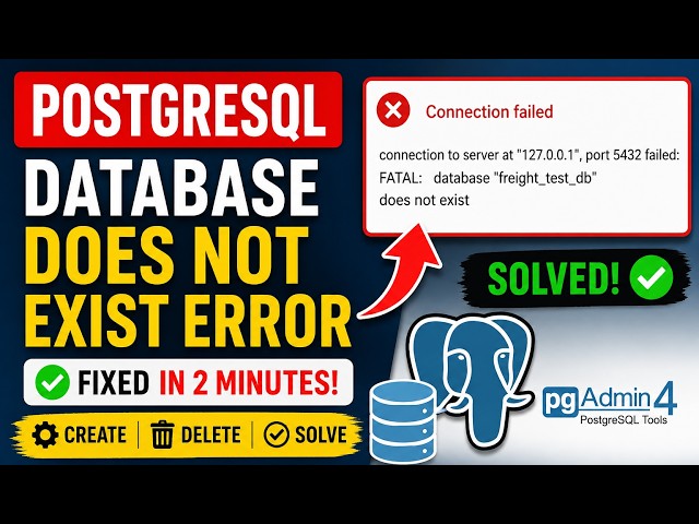 PostgreSQL FATAL Database Does Not Exist Error Fix | Odoo and pgAdmin Solution