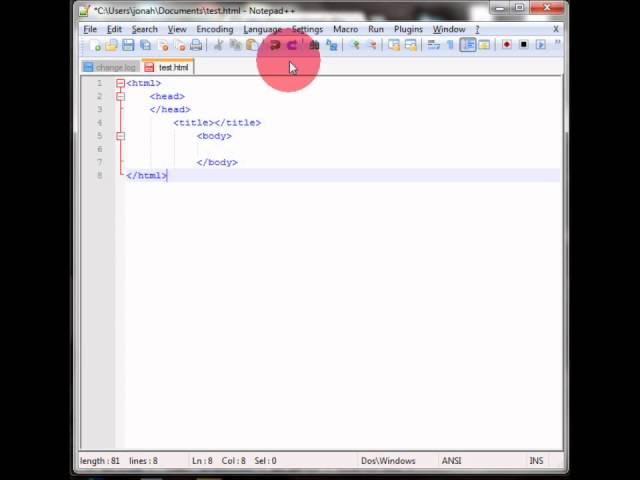 HTML Tutorial 1 - Getting the Program