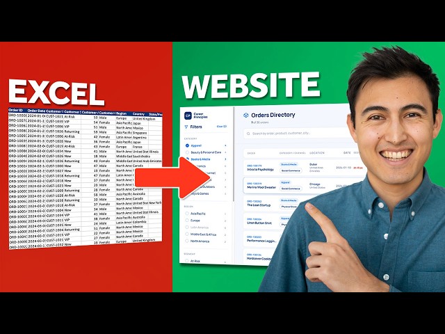 Turn an Excel Table Into a Live Website