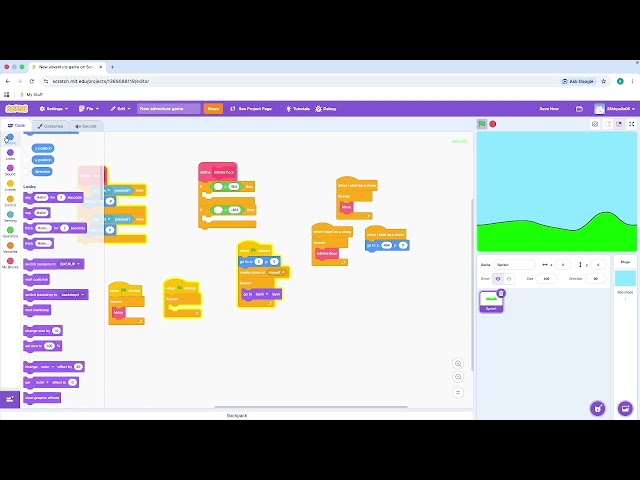 Benjamin Scratch - My New adventure game Scratch Game (Part 1)