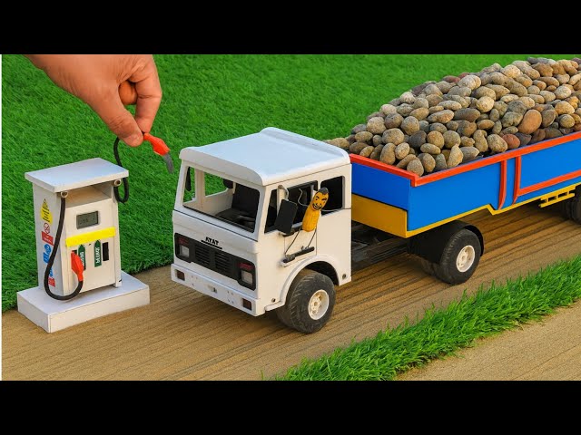 DIY Mini Truck Builds Bridge with Stones | Creative Mini Construction Project
