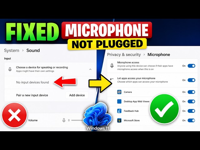 How to Fix Microphone Not Plugged in Windows 11 ( 2026 - 1 Minute Fix )