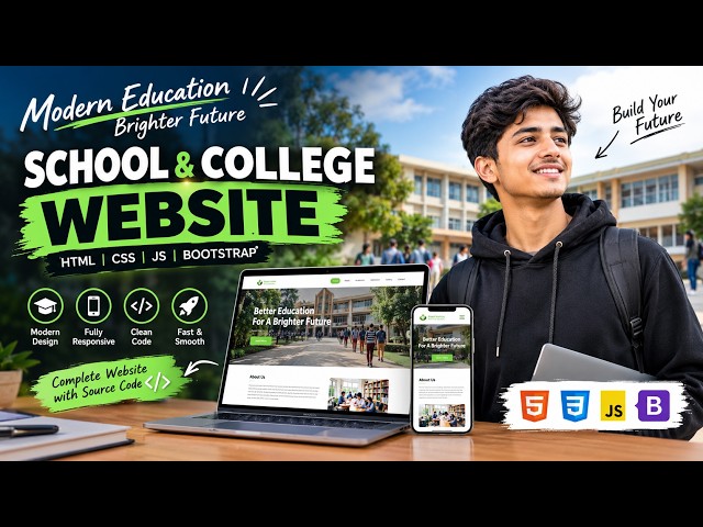 Modern School & College Website | HTML CSS JavaScript Bootstrap | Responsive Website Design