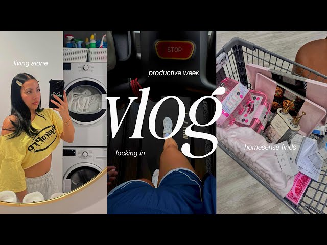 PRODUCTIVE VLOG! locking in, living alone 🎀 kitchen declutter, homesense finds & more
