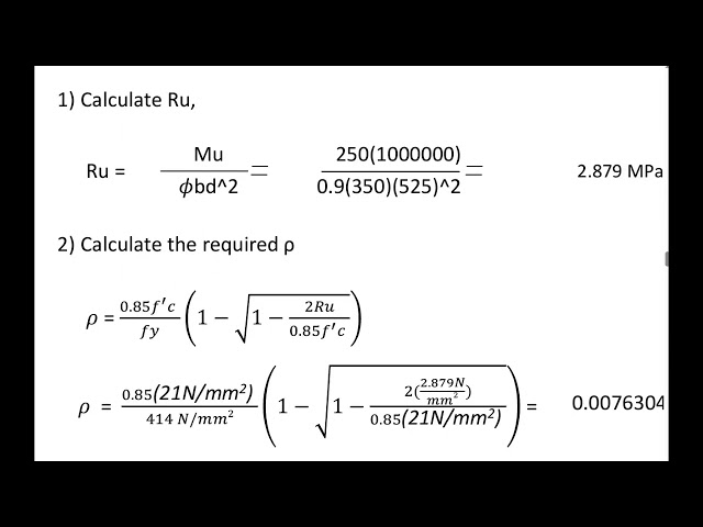 Singly reinforced concrete beam / Step by step example problem solving